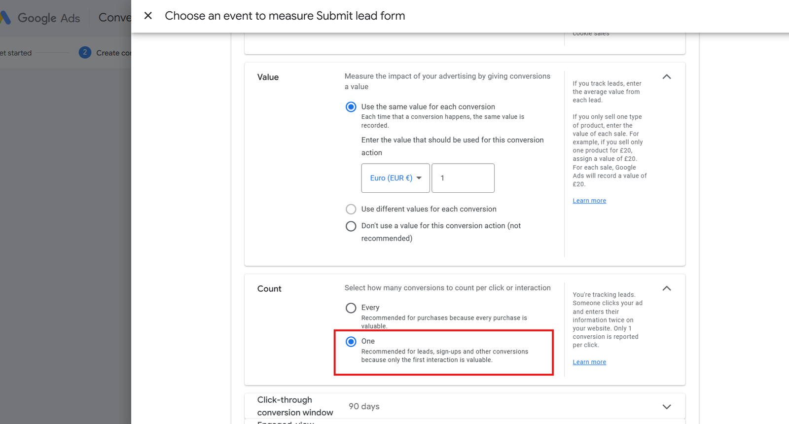 Why Choose Count as Once in the Google Ads Conversion Settings