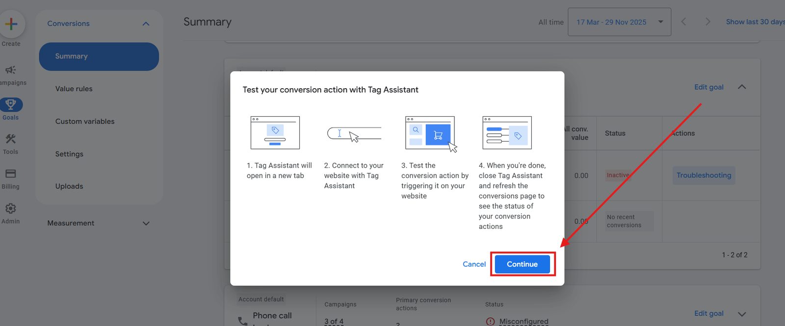 Test Your Conversion With Tag Assistant in Google Ads Conversion trouble shooting