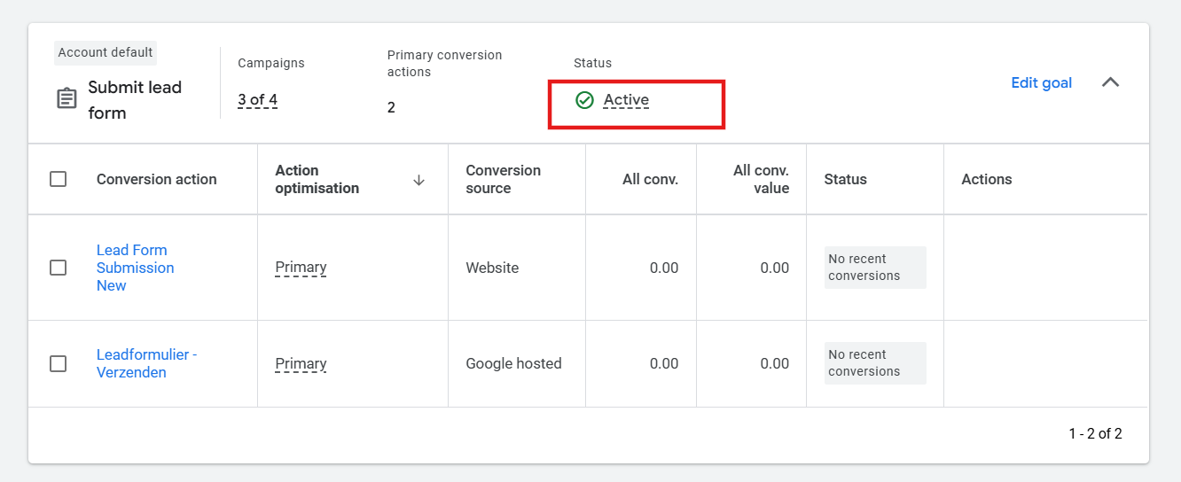 How to ensure a submit lead form is active in Google Ads