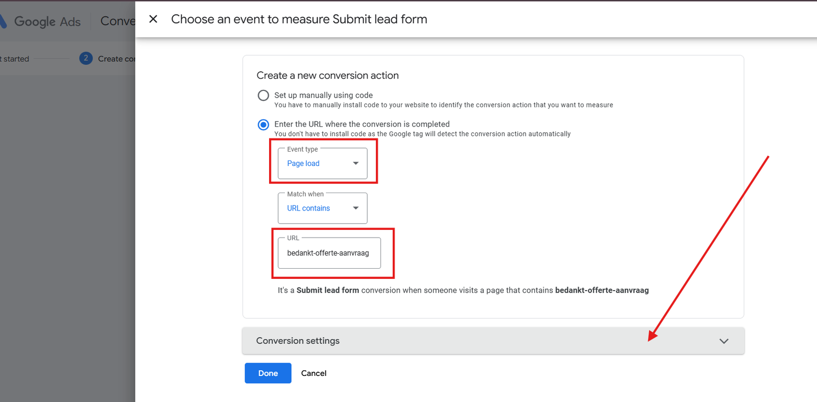 How to Select Event to Measure the Submit Lead Form in Google Ads Conversion 
