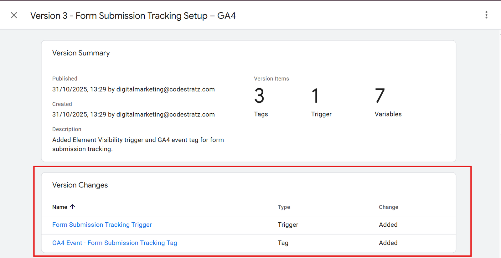 How to check the changes made in a google tag manager is live 