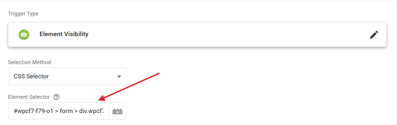 where and how to paste CSS Selector ID for Form Submission using Element Visibility in Google tag manager