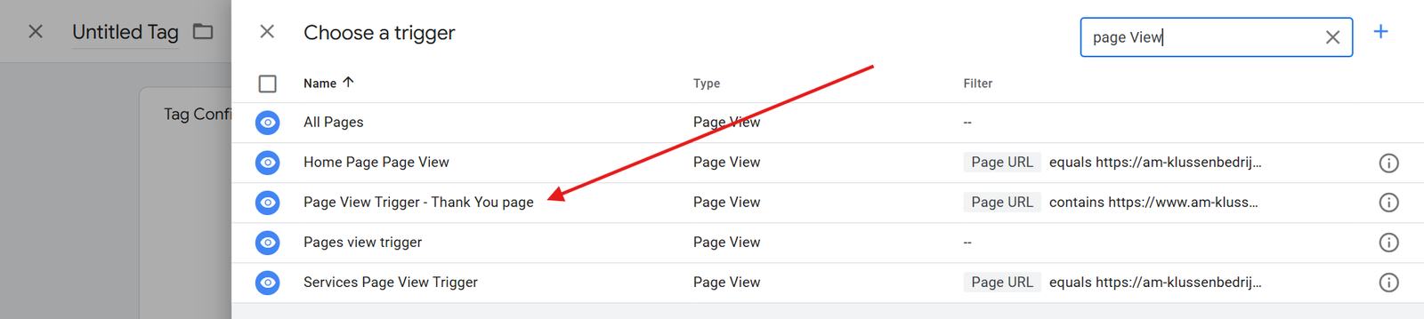 how to connect trigger and tag in a google tag manager