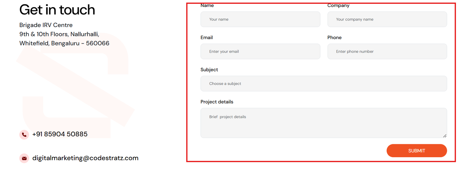 Form example for GTM Form Submission Tracking
