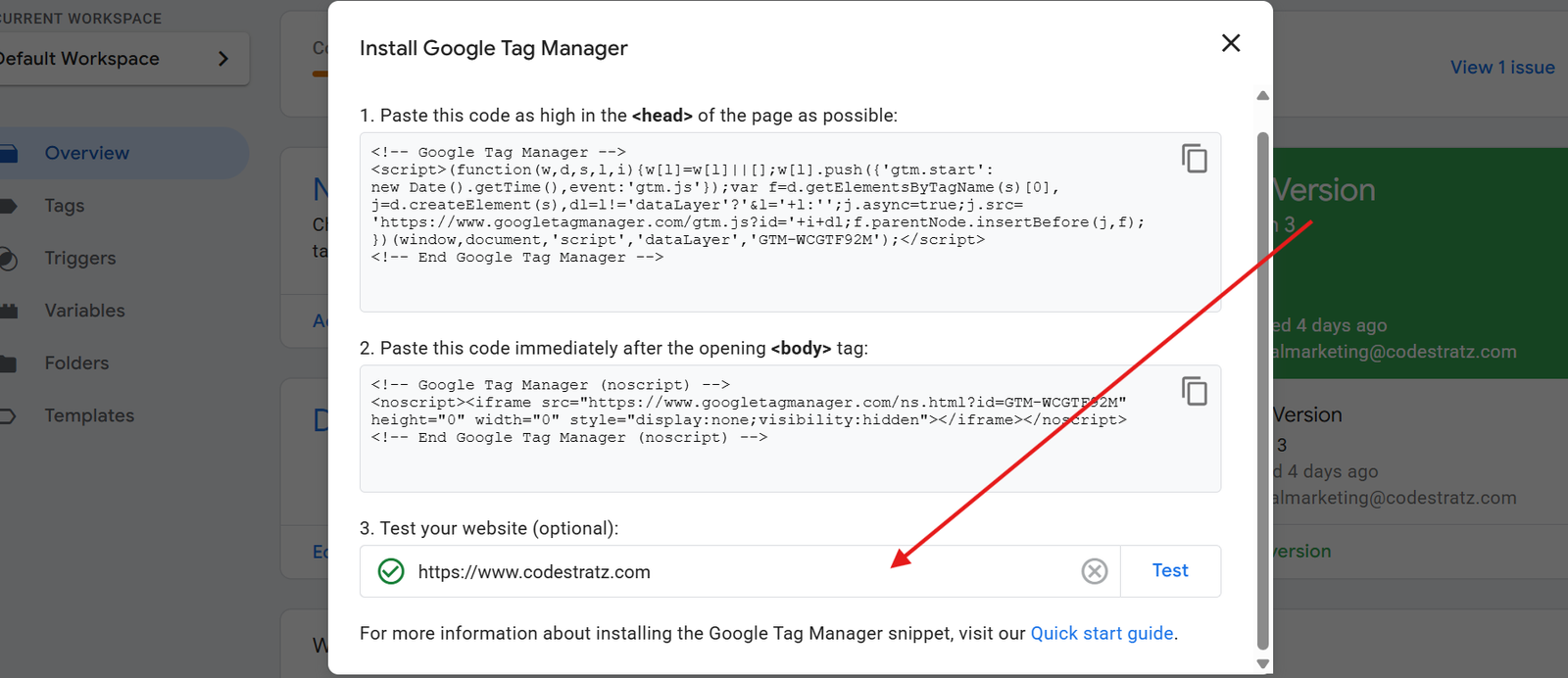How to know If a website is connected with Google tag Manager using Preview Mode 